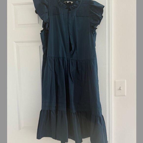 Dark Green Sea New York Dress with Ruffle Detail - Picture 4 of 4